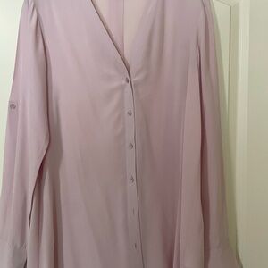 Vince silk button down shirt, size small, pink